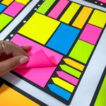 Bloco Adesivo Colorido Neon Kit com 15 Unidades - Cosy