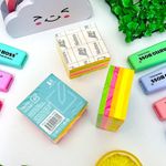 Bloco Adesivo Colorido 250 Folhas 5 x 5 cm  Mini Cubo Memo Sticker - Novo Século