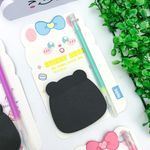 Kit Bloco Adesivo Preto Ursinho com Caneta em Gel - Importado
