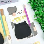 Kit Bloco Adesivo Quadrado Preto com Caneta em Gel - Importado