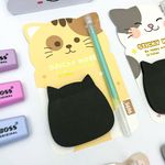 Kit Bloco Adesivo Quadrado Preto com Caneta em Gel - Importado