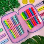 Estojo Escolar Box Pastel com Divisórias - Yins