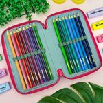 Estojo Escolar Box Rosa Pink com Divisórias - Yins