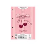 Refil Fichário Tamanho Colegial ou Caderno Argolado Cherry 80 Folhas 17,9 x 24,1 cm - Animativa