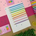 Lápis de Cor 10 Cores Tons Pastel -  Multicolor