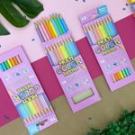 Lápis de Cor 10 Cores Tons Pastel -  Multicolor