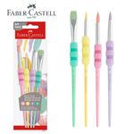 Kit com 4 Pincéis Soft Touch Sortidos Tom Pastel - Faber Castell