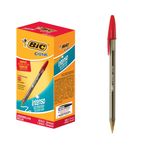 Caneta Esferográfica Ponta Grossa 1.6 mm Cristal Vermelha Caixa com 25 Unidades - Bic