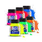 Tinta de Tecido Neon 37 ml (Amarelo, Azul, Laranja, Rosa Pink Verde, Vermelho) - Acrilex