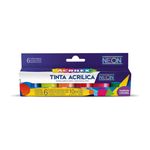 Tinta Acrílica Colorida Neon 6 Cores - Acrilex