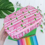 Estojo Box Estampado 100 Pens com 1 Divisória Colorido - Daterra | Jumbo Grande