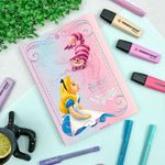 Caderno Colegial Costurado Capa Dura Alice no País das Maravilhas 17,9 x 24,1 cm 160 Folhas - Animativa