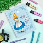 Caderno Colegial Costurado Capa Dura Alice no País das Maravilhas 17,9 x 24,1 cm 160 Folhas - Animativa