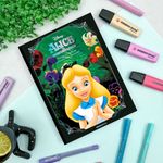 Caderno Colegial Costurado Capa Dura Alice no País das Maravilhas 17,9 x 24,1 cm 160 Folhas - Animativa