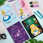 Caderno Colegial Costurado Capa Dura Alice no País das Maravilhas 17,9 x 24,1 cm 160 Folhas - Animativa