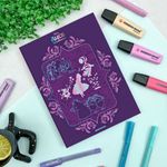Caderno Colegial Costurado Capa Dura Alice no País das Maravilhas 17,9 x 24,1 cm 160 Folhas - Animativa