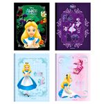 Caderno Colegial Costurado Capa Dura Alice no País das Maravilhas 17,9 x 24,1 cm 160 Folhas - Animativa
