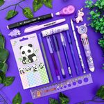 Kit Escolar Monocromático Lilás (15 itens de Papelaria)