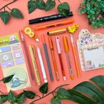 Kit Escolar Monocromático Laranja  (15 itens de Papelaria)
