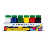 Tinta Acrílica Colorida Fosca 6 Cores - Acrilex