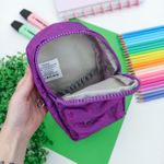Estojo Escolar Estampado Mini Mochila Music Roxo - Daterra