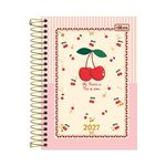 Agenda 2027 Espiral Diária Amarena 12,9 x 18,7 cm 176 Folhas - Tilibra