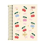 Agenda 2027 Espiral Diária Amarena 12,9 x 18,7 cm 176 Folhas - Tilibra