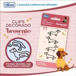 Clips Decorado Brownie The Dog c/ 4 Unidades - Tilibra