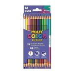 Lápis de Cor 24 Cores c/12 Lápis Bicolor - Multicolor
