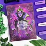 Caderno Universitário Espiral Capa Dura Vilões Disney 1 Matéria 80 Folhas Pautadas 20 x 27,5 cm - Animativa