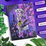 Caderno Universitário Espiral Capa Dura Vilões Disney 1 Matéria 80 Folhas Pautadas 20 x 27,5 cm - Animativa