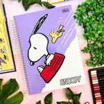 Caderno Universitário Espiral Capa Dura Snoopy 1 Matéria 80 Folhas Pautadas 20 x 27,5 cm - Tilibra