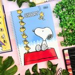 Caderno Universitário Espiral Capa Dura Snoopy 1 Matéria 80 Folhas Pautadas 20 x 27,5 cm - Tilibra