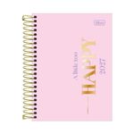 Agenda Espiral Diária Happy 2027 11,7 cm x 16,4 cm  160 Folhas - Tilibra
