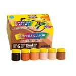 Tinta Guache 6 Cores Tons de Pele e Cabelo - Acrilex