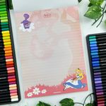 Bloco de Carta Alice no País das Maravilhas 17,9 x 24,1 cm 48 Folhas - Animativa 