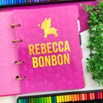 Caderno Argolado Colegial Rebecca Bombom 190 x 260 mm com 160 Folhas Pautadas e Decoradas - Animativa