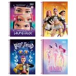 Caderno 1/4 Guerreiras do K-Pop Espiral Capa Dura 14 x 20 cm 80 Folhas - Tilibra