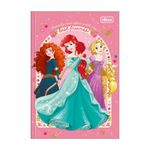 Caderno 1/4 Princesas Brochura Capa Dura 14 x 20 cm 80 Folhas - Tilibra