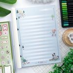 Refil Mofusand Tamanho Colegial 17,7 x 24 cm para Fichário e Caderno Argolado 80 Folhas Super Decoradas - Tilibra