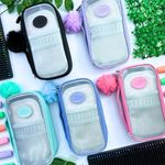 Estojo Escolar Médio Box com Divisória Transparente Colorido Rubber - Daterra | Jumbo 100 Pens
