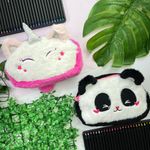 Estojo Escolar Médio Peluciado (Panda e Unicórnio) - Tilibra
