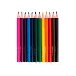 Lápis 12 Cores Big 17,5 cm Triangular + Apontador Jumbo Grande - Leo & Leo