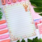 Bloco Papel de Carta Pooh C/8 Estampas Diferentes 48 Folhas Pautado 63g/m² 17,7 cm x 24,0 cm - Tilibra