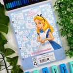 Refil Fichário Colegial Caderno Argolado Alice no País das Mavarilhas 80 Folhas 17,9x24,1cm - Animativa