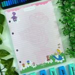 Refil Fichário Colegial Caderno Argolado Alice no País das Mavarilhas 80 Folhas 17,9x24,1cm - Animativa