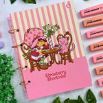 Caderno Argolado Colegial Moranguinho190 x 260 mm com 160 Folhas Pautadas e Decoradas - Animativa