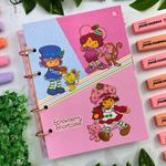 Caderno Argolado Colegial Moranguinho190 x 260 mm com 160 Folhas Pautadas e Decoradas - Animativa