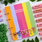 Caderno Argolado Colegial Moranguinho190 x 260 mm com 160 Folhas Pautadas e Decoradas - Animativa