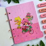 Caderno Argolado Colegial Moranguinho190 x 260 mm com 160 Folhas Pautadas e Decoradas - Animativa